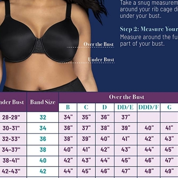 Vanity Fair Full Figure Beauty Back Smoothing Underwire Bra Black, 42G 76380 - Picture 5 of 11